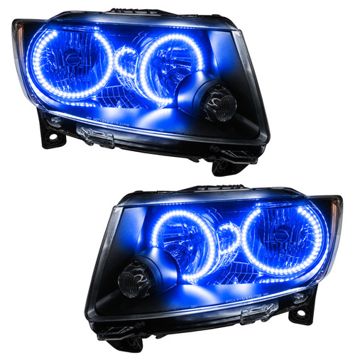 Oracle 11-13 Jeep Grand Cherokee Pre-Assembled Halo Headlights (Non HID) Chrome - Blue - 7070-002 Photo - Primary