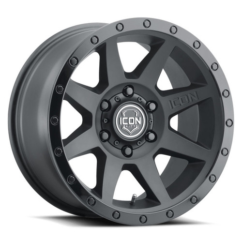 ICON Rebound 17x8.5 6x135 6mm Offset 5in BS 87.1mm Bore Double Black Wheel - 1817856350DB Photo - Primary
