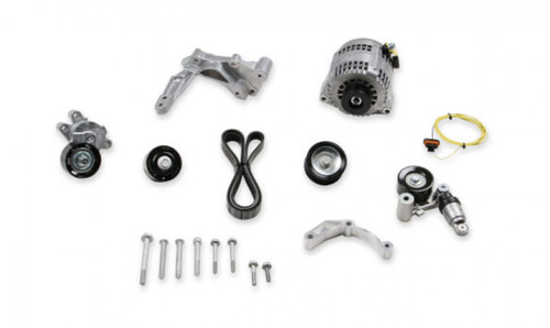 Holley Alternator Relocation Kit (150 amp Alternator w/bracket kit) - Natural Finish - LT4 Wet Sump