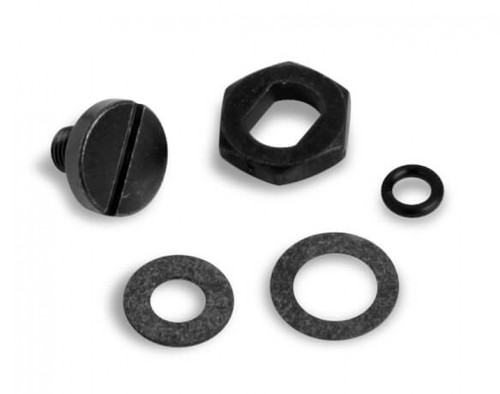 Holley Black Needle & Seat adjusting nut & lock screw kit - black