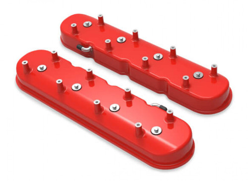 Holley Tall LS Valve Covers for Dry Sump Applications - Gloss Red