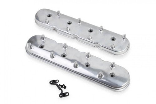 Holley Standard Height LS Valve Covers for Dry Sump Applications - Polished