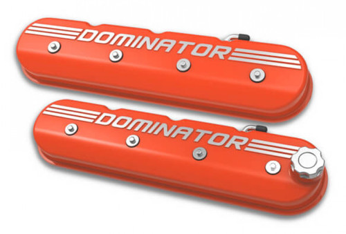 Holley Tall LS Dominator Valve Covers - Factory Orange Machined Finish
