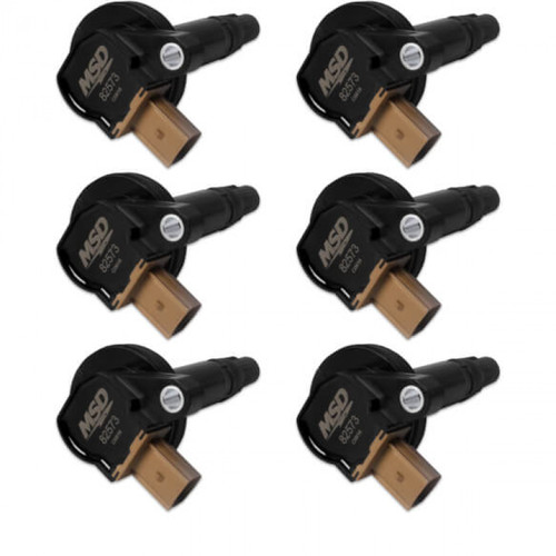 MSD Ignition Coil - Ford EcoBoost - 3.5L V6 - 3-Pin Connector - Black - 6-Pack