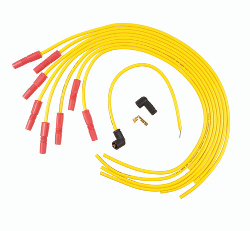 ACCEL Spark Plug Wire Set - Spiral Core 8.8mm - 8-Cylinder Universal Fit - Straight Boots - Yellow