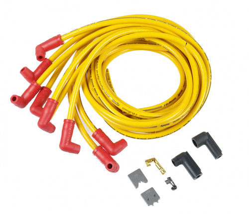 ACCEL Spark Plug Wire Set - 300  Ferro-Spiral - Universal Fit - 90 degree boots - 10.8mm - Yellow