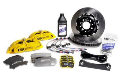 EBC Racing 99-04 Honda S2000 AP1 Yellow Apollo-4 Calipers 330mm Rotors Front Big Brake Kit - BBK040YEL-2