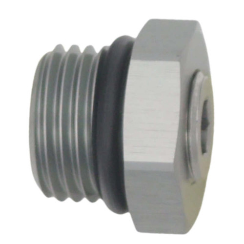 DeatschWerks 6AN ORB Male Plug Fitting with 1/8in NPT Gauge Port - Anodized DW Titanium - 6-02-0730 Photo - Primary