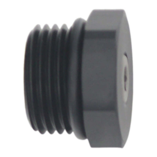 DeatschWerks 10AN ORB Male Plug Fitting with 1/8in NPT Gauge Port - Anodized Matte Black - 6-02-0732-B Photo - Primary