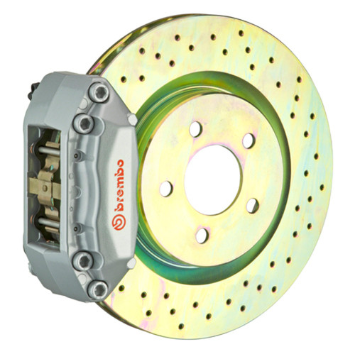 Brembo 99-06 TT (8N) Front GT BBK 4 Piston Cast 2pc 323x28 1pc Rotor Drilled-Silver - 1A4.6001A3 Photo - Primary
