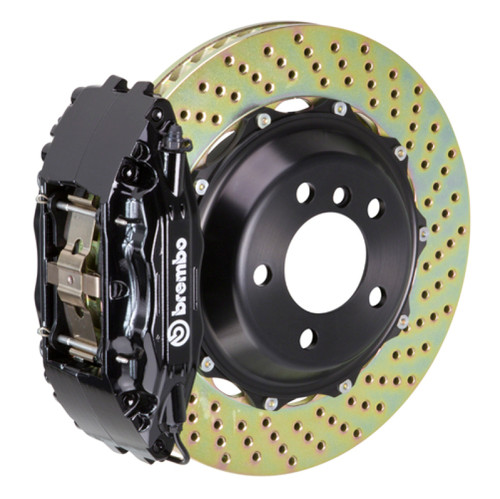 Brembo 95-98 240SX/ w/5-lug Hubs Front GT BBK 4 Piston Cast 2pc 332x32 2pc Rotor Drilled-Black - 1B1.7012A1 Photo - Primary