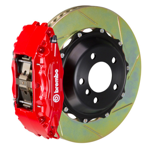 Brembo 05-14 Mustang GT Excl non-ABS Equipped Fr GT BBK 4Pis Cast 2pc 355x32 1pc Rtr Slot Type1-Red - 1B5.8001A2 Photo - Primary