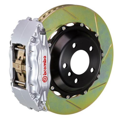 Brembo 04-08 S4 (B6/B7) Front GT BBK 6 Piston Cast 355x32 2pc Rotor Slotted Type-1-Silver - 1M2.8032A3 Photo - Primary