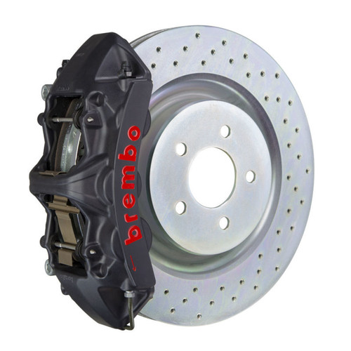 Brembo 05-14 Mustang GT Excl non-ABS Equipped Fr GTS BBK 6Pist Cast 355x32 1pc Rtr Drill-Black HA - 1M4.8001AS Photo - Primary