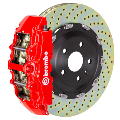 Brembo 06-10 M5 (E60)/06-10 M6 (E63/E64) Front GT BBK 6 Piston Cast 380x34 2pc Rotor Drilled-Red - 1N1.9001A2 Photo - Primary