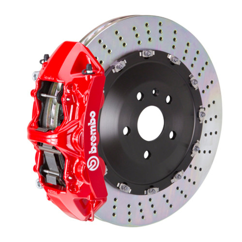 Brembo 06-10 M5 (E60)/06-10 M6 (E63/E64) Front GT BBK 6 Piston Cast 405x34 2pc Rotor Drilled-Red - 1N1.9504A2 Photo - Primary