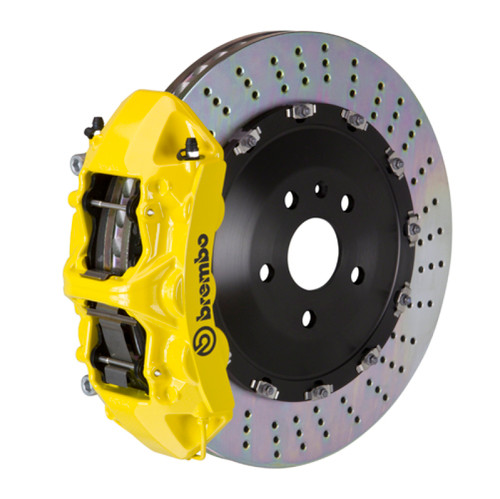 Brembo 01-04 Murcielago (L147) Front GT BBK 6 Piston Cast 405x34 2pc Rotor Drilled- Yellow - 1N1.9508A5 Photo - Primary