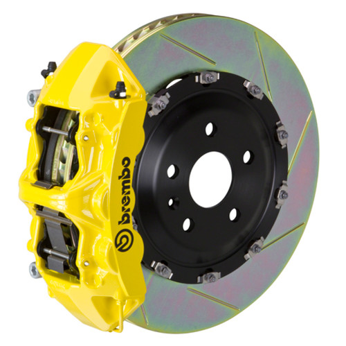 Brembo 93-98 Supra Front GT BBK 6 Piston Cast 380x34 2pc Rotor Slotted Type-1- Yellow - 1N2.9023A5 Photo - Primary