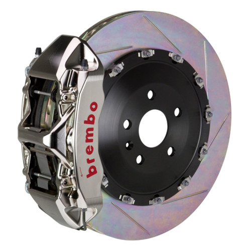 Brembo 11-16 528i/528i xDrive Front GTR BBK 6 Piston Billet 405x34 2pc Rotor Slotted Type1 - Nickel - 1N2.9528AR Photo - Primary