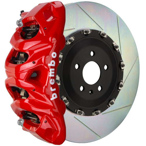 Brembo 11-18 Cayenne Front GT BBK 8 Piston Cast 412x38 2pc Rotor Slotted Type1-Red - 1Q2.9613A2 Photo - Primary