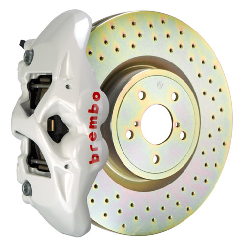 Brembo 02-07 Impreza/WRX/08-14 WRX Front GT BBK 4 Piston Cast 326 x30 1pc Rotor Drilled- White - 1S4.6001A6 Photo - Primary