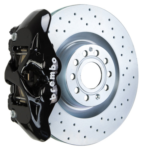Brembo 07-15 TT 2.0T/07-15 TT 3.2L/09-15 TTS Fr GT BBK 4 Pist Cast 345x30 1pc Rotor Drilled-Black - 1S4.8001A1 Photo - Primary