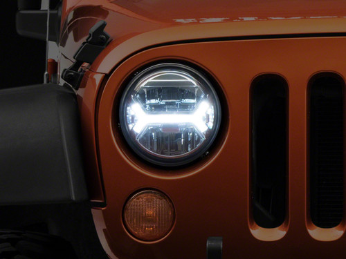 Raxiom07-18 Jeep Wrangler JK LED Halo Projector Headlights- Chrome Housing (Clear Lens) - J121872 Photo - Primary