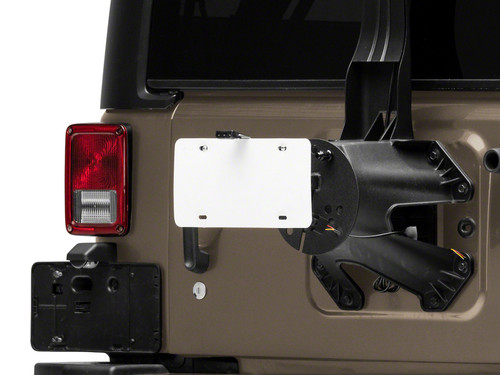 Raxiom 07-18 Jeep Wrangler JK Axial Series License Plate Bracket w/ LED Brake Light - J132759 Photo - Primary