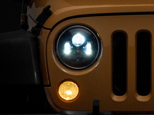 Raxiom 07-18 Jeep Wrangler JK 7-In LED Headlights- Blk Housing (Clear Lens) - J154695 Photo - Primary