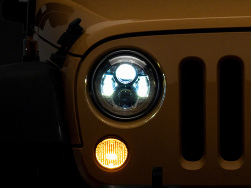 Raxiom 07-18 Jeep Wrangler JK 7-In LED Headlights- Chrome Housing (Clear Lens) - J154697 Photo - Primary