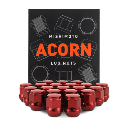 Mishimoto Steel Acorn Lug Nuts M12 x 1.5 - 20pc Set - Red - MMLG-AC1215-20RD Photo - Primary