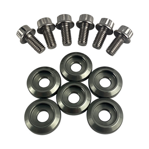 BLOX Racing New Fender Washers Kit M6 12pt - 6pc Large Diameter Gun Metal - BXAC-00311-GM User 1