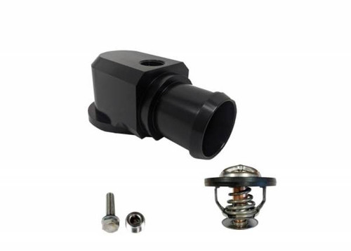 Granatelli 18-19 Jeep Trackhawk Billet Thermostat Housing w/160 Deg Thermostat - Black - 430160B User 1