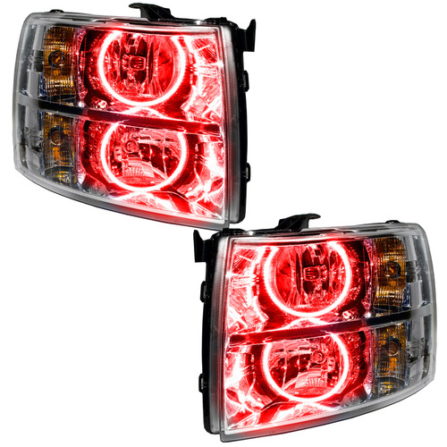 Oracle Lighting 07-13 Chevrolet Silverado Pre-Assembled LED Halo Headlights (Round Style) -Red - 7007-003 Photo - Primary