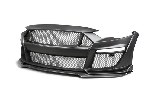 Anderson Composites 18-23 Ford Mustang Type-ST Fiberglass Front Bumper w/ CF Grille/Lip (NO CANCEL) - AC-FB18FDMU-ST-PC Photo - Primary