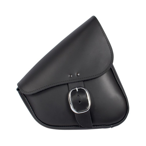Willie & Max HD Sportsters, Custom Hard Tails Leather Swingarm Bag w/Chrome Buckle - Black - 59904-00 User 1