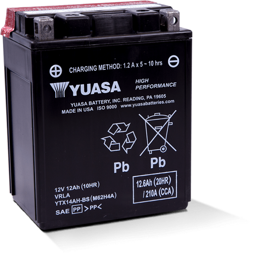 Yuasa YTX14AH-BS High Performance AGM 12 Volt Battery (Bottle Supplied) - YUAM62H4A User 1
