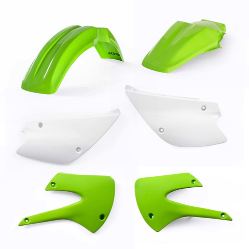 Acerbis 01-13 Kawasaki KX85/100/ 03-06 Suzuki RM100 Plastic Kit - Green/White Original 05 - 2041090206 Photo - Primary