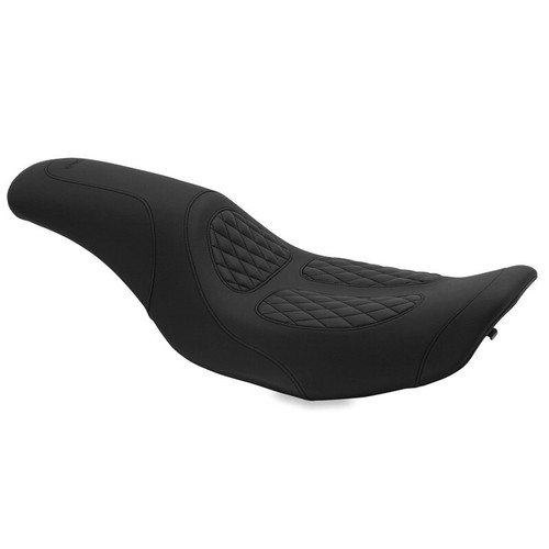 Mustang 97-07 Harley Rd King, 06-07 Str Glide, 00-01 Screamin Eagle 1PC Seat w/Diam Stitch - Black - 76980 User 1