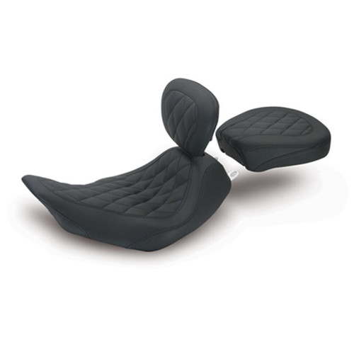 Mustang 97-07 Harley Rd King,06-07 Str Glide,00-05 Eagle Wide Tripper Solo Seat Dr Back Diam-Black - 79694 User 1
