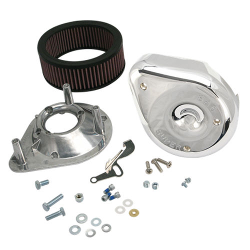 S&S Cycle 66-84 BT w/ 5 Gal Tanks Notched Teardrop Air Cleaner Kit for Super E/G Carbs - 17-0440 User 1