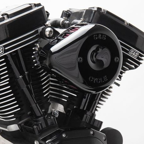 S&S Cycle 2007+ XL Sportster Models Stealth Air Cleaner Kit w/ Gloss Black Mini Teardrop Cover - 170-0440C Photo - Primary