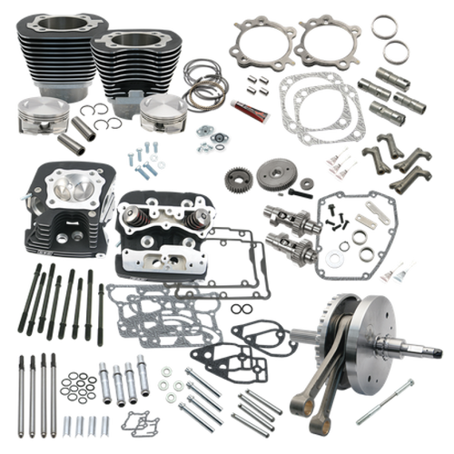 S&S Hot Set Up Kit/4-1/8in Bore/124in/4-5/8in Stroke/w/91cc Heads/640GE/Black/2007 BT w/Balancer - 900-0569 User 1