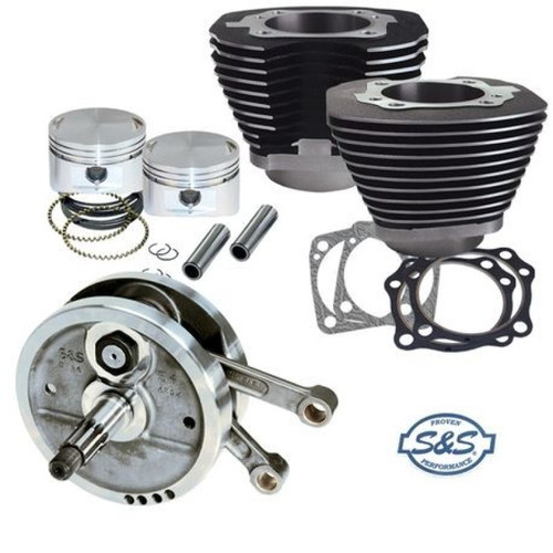 S&S Cycle Sidewinder/Kit/96in/4-5/8in Stroke/Forged/9.75.1/WBlack/84-99 BT - 91-7661 Photo - Primary