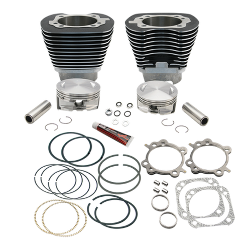 S&S Cycle 99-06 w/ 89cc/91cc Heads 4 1/8in Bore Cyl & Piston Kit For 124in Hot Set Up Kit - Wblack - 910-0222 User 1