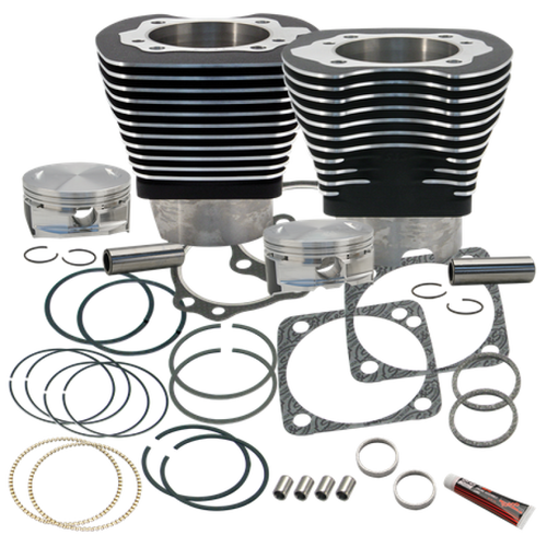 S&S Cycle 84-99 BT 4 1/8in Bore Cylinder & Pistons Kit For S&S V124 Engine - Wrinkle Black - 910-0224 User 1