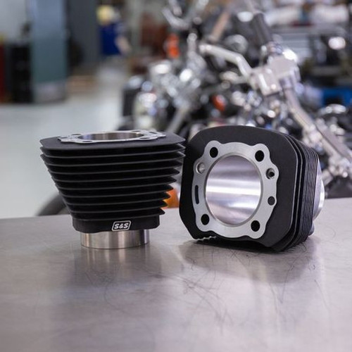 S&S Cycle 86-21 Sportster Models 1250cc 3 9/16in Bore Cylinder Set - Wrinkle Black - 910-0697 Photo - Primary