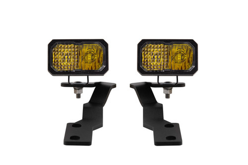 Diode Dynamics 16-21 Toyota Tacoma Stage Series 2in LED Ditch Light Kit - Sport Yellow Combo - DD6377 Photo - Primary