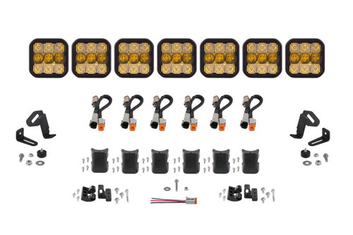 Diode Dynamics SS5 Sport Universal CrossLink 7-Pod Lightbar - Yellow Combo - DD6801 Photo - Primary