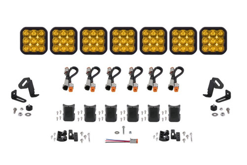 Diode Dynamics SS5 Sport Universal CrossLink 7-Pod Lightbar - Yellow Driving - DD7213 Photo - Primary